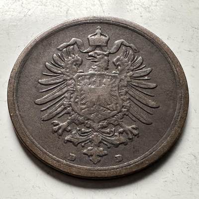 🌹外币初藏🌹🐯2026年第30场   每周二四六晚8️⃣点 接代拍 - 德国1888年 1芬尼 铜币 短翅帝国鹰