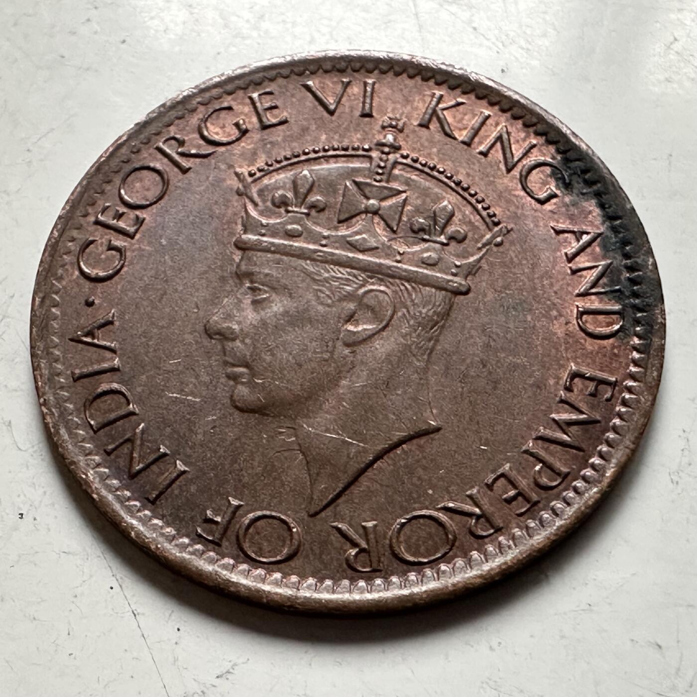 🌹外币初藏🌹🐯2026年第30场   每周二四六晚8️⃣点 接代拍 锡兰1943年乔治六世1分铜币