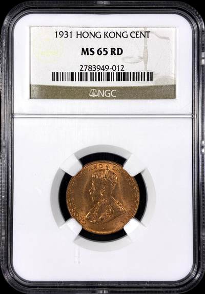 【雨安】【直播拍卖】【第0129期-评级币章】2026-03-21 周六 19:30 (金价1115, 银价20.09) - [评级中国] [中国香港] 香港 1仙 1931年 乔治五世 一仙  NGC-MS65