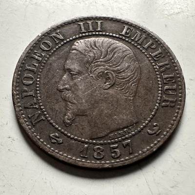 🌹外币初藏🌹🐯2026年第30场   每周二四六晚8️⃣点 接代拍 - 法国1857年拿破仑三世 1生丁 铜币