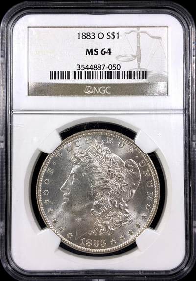 【雨安】【直播拍卖】【第0129期-评级币章】2026-03-21 周六 19:30 (金价1115, 银价20.09) - [评级美洲] USA 美国 1美元 (1878-1921) 摩根 1883年O  NGC-MS64