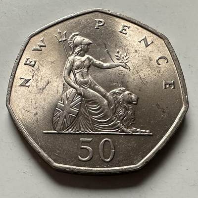 🌹外币初藏🌹🐯2026年第30场   每周二四六晚8️⃣点 接代拍 - 英国1969年50便士 全新 c