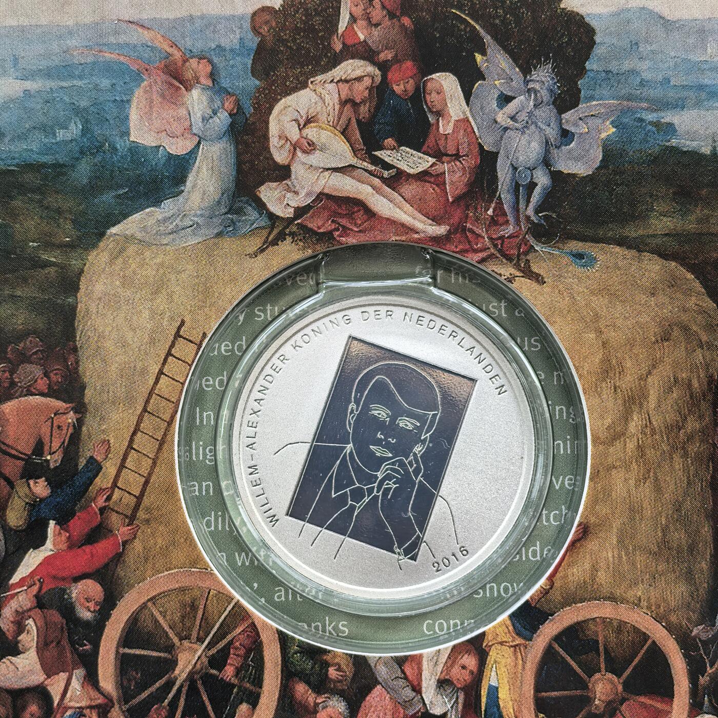道一币馆币章第一百七十场 原包装 荷兰2016年画家耶罗尼米斯·波希逝世500周年5欧元精制银币