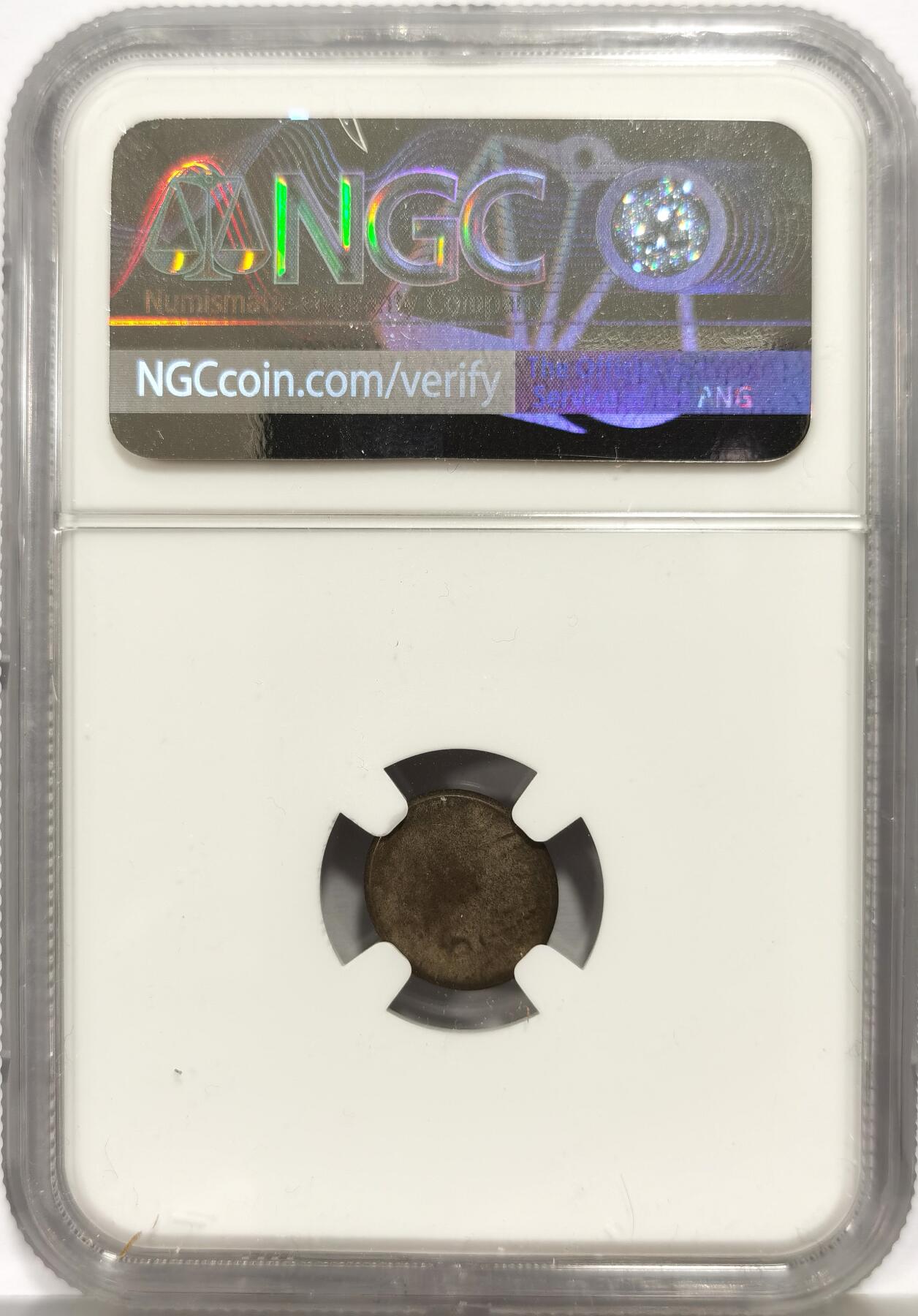 博洋堂世界钱币拍卖第165期（全场包邮） NGC AU55 柬埔寨1600-1860年神鸟2PE银币，原光淡彩，打制上佳。