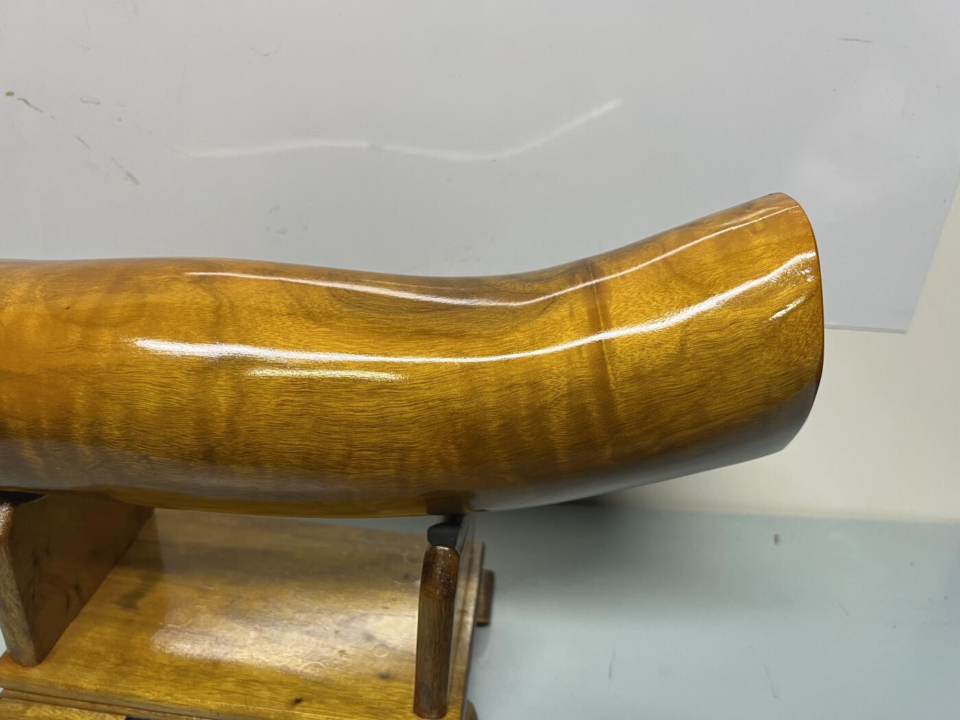 零元拍：前一阵送出去加工好的一根横财，太漂亮了，配了底座，尺寸：42.5/9.5/