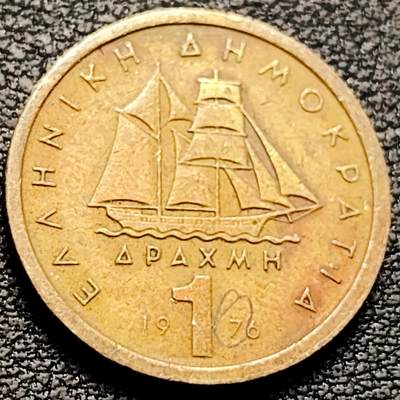 泉币菌-第212场-拍品多 请提前出价（工作最近较忙 发货不及时，望理解） - 希腊1德拉克马硬币 人物 21mm 