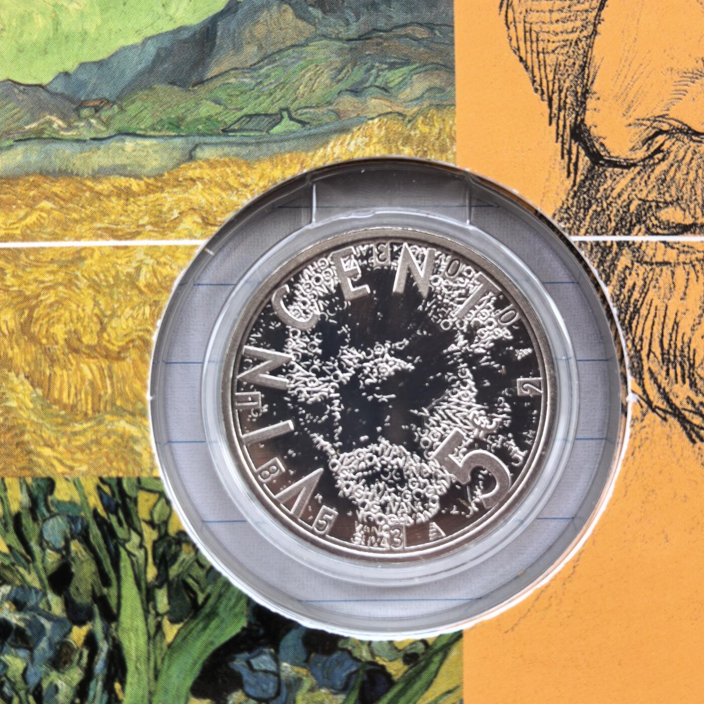 道一币馆币章第一百七十场 原包装 荷兰2003年梵高诞辰150周年5欧元精制银币