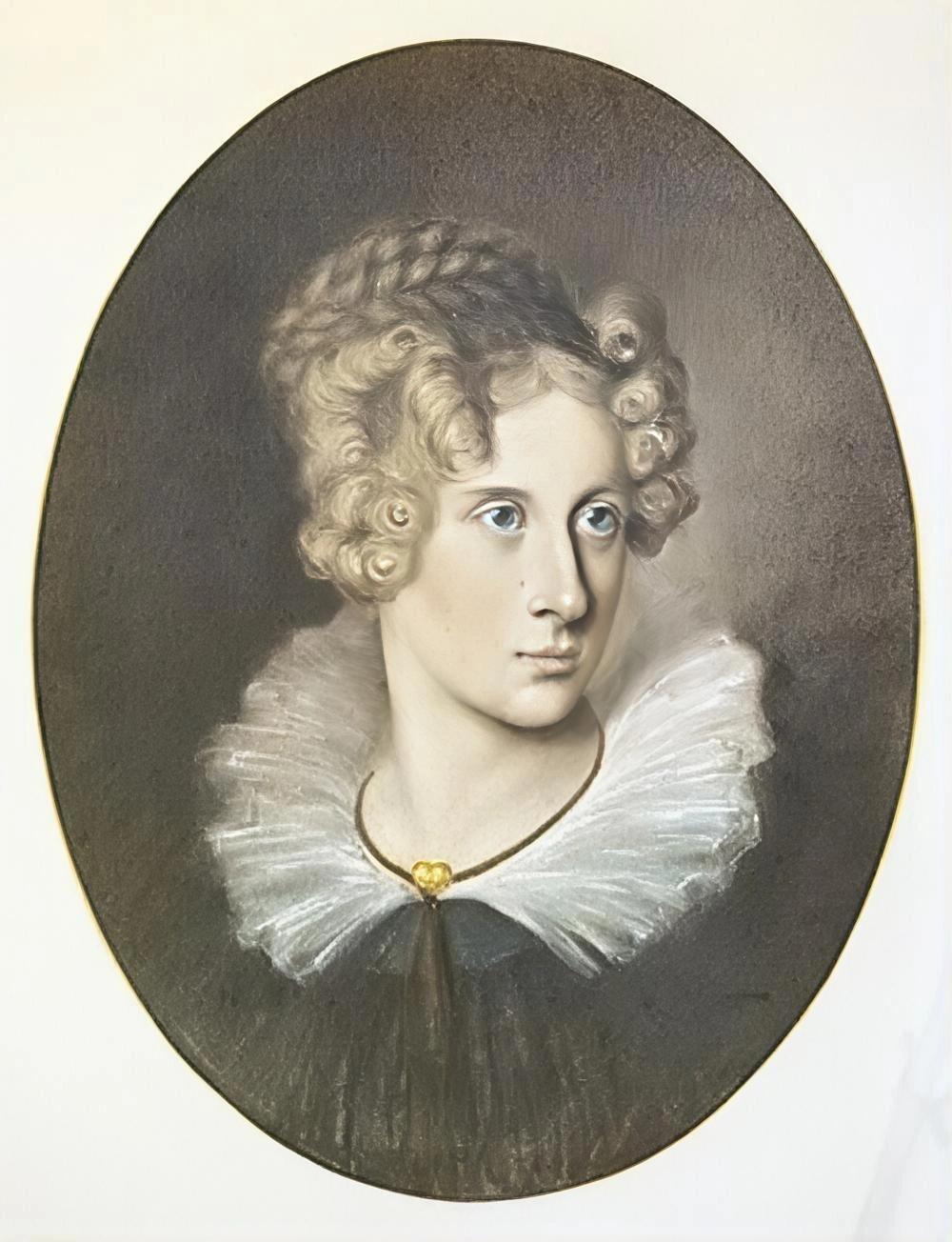 【俄甄集藏】2026年(049)03-18星期三 晚 19:30 全场包邮 德国1923年紧急时期威斯特法伦男爵和女诗人阿内特·冯·德罗斯特-许尔斯霍夫头像马币型双面人像章，PCGS SP63，黄油环彩，磨砂底板，状态难得