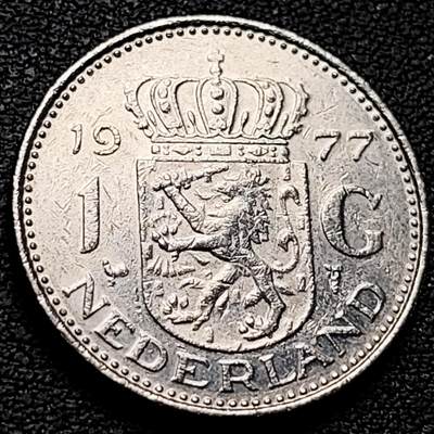 泉币菌-第212场-拍品多 请提前出价（工作最近较忙 发货不及时，望理解） - 1977年 荷兰1盾 朱莉阿娜女王 25mm 