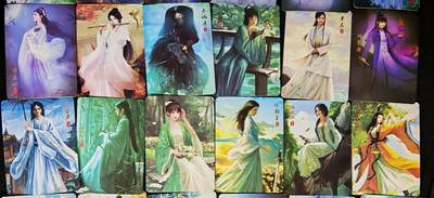 琦卡当当铺～第36期★★新年快乐~各种类型亲签A4都有~支持寄存★★~【9点40结束】扫码加群抽[包邮券]~ - 武侠女卡27张一套 正面中景精扣彩闪 背面远景普卡