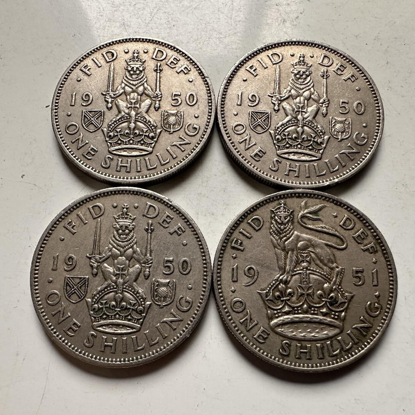 🌹外币初藏🌹🐯2026年第30场   每周二四六晚8️⃣点 接代拍 英国 乔治六世一先令4枚