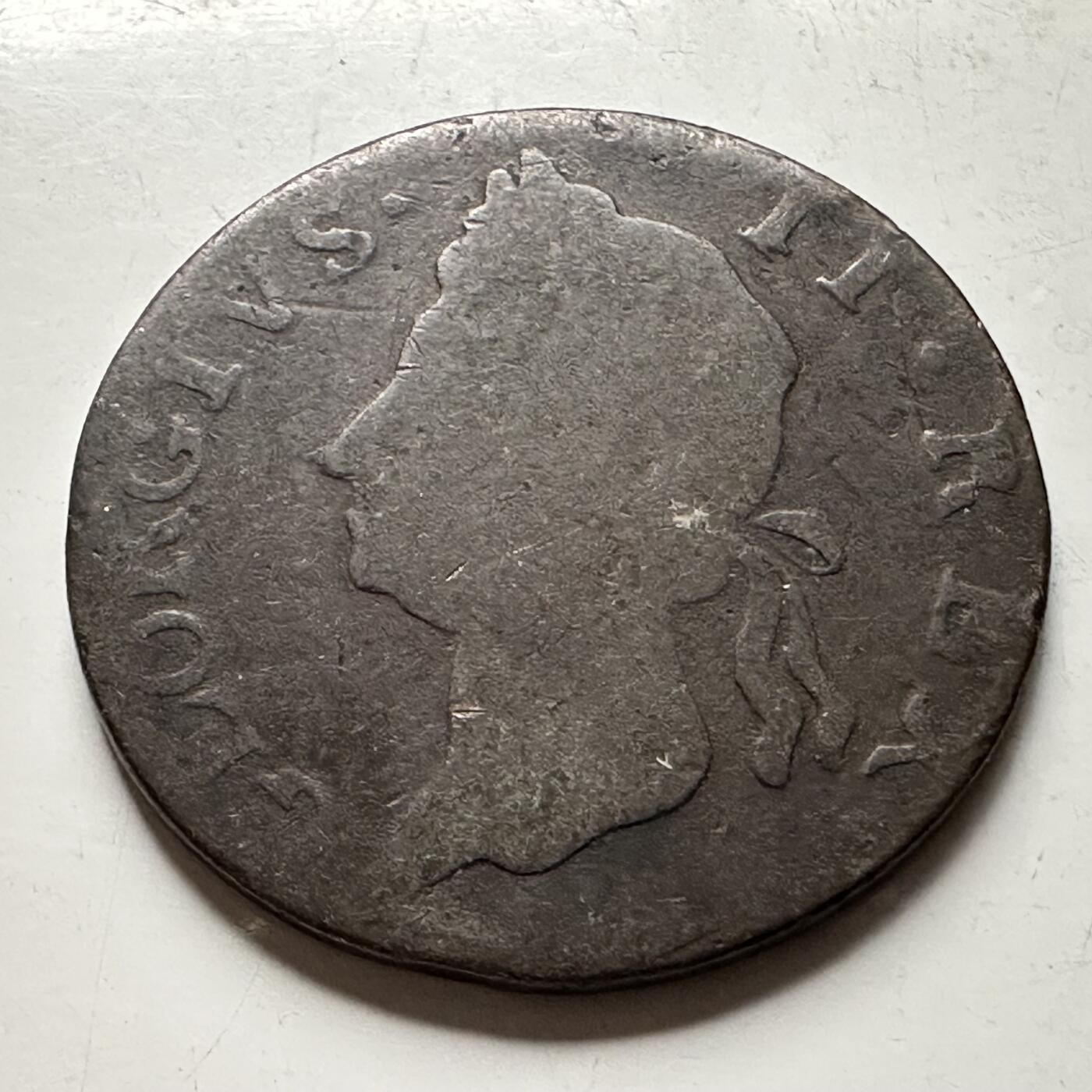 🌹外币初藏🌹🐯2026年第30场   每周二四六晚8️⃣点 接代拍 英国1769年乔治二世 爱尔兰半便士 铜币 竖琴版