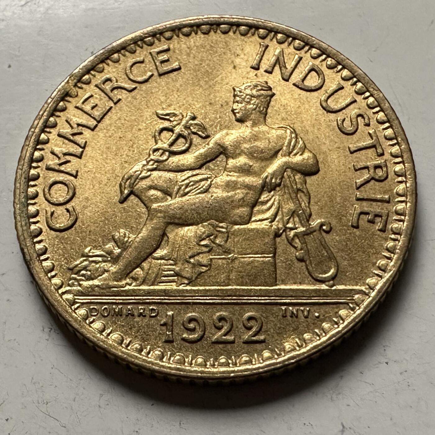 🌹外币初藏🌹🐯2026年第30场   每周二四六晚8️⃣点 接代拍 法国1922年商业部  1法郎 原光美品