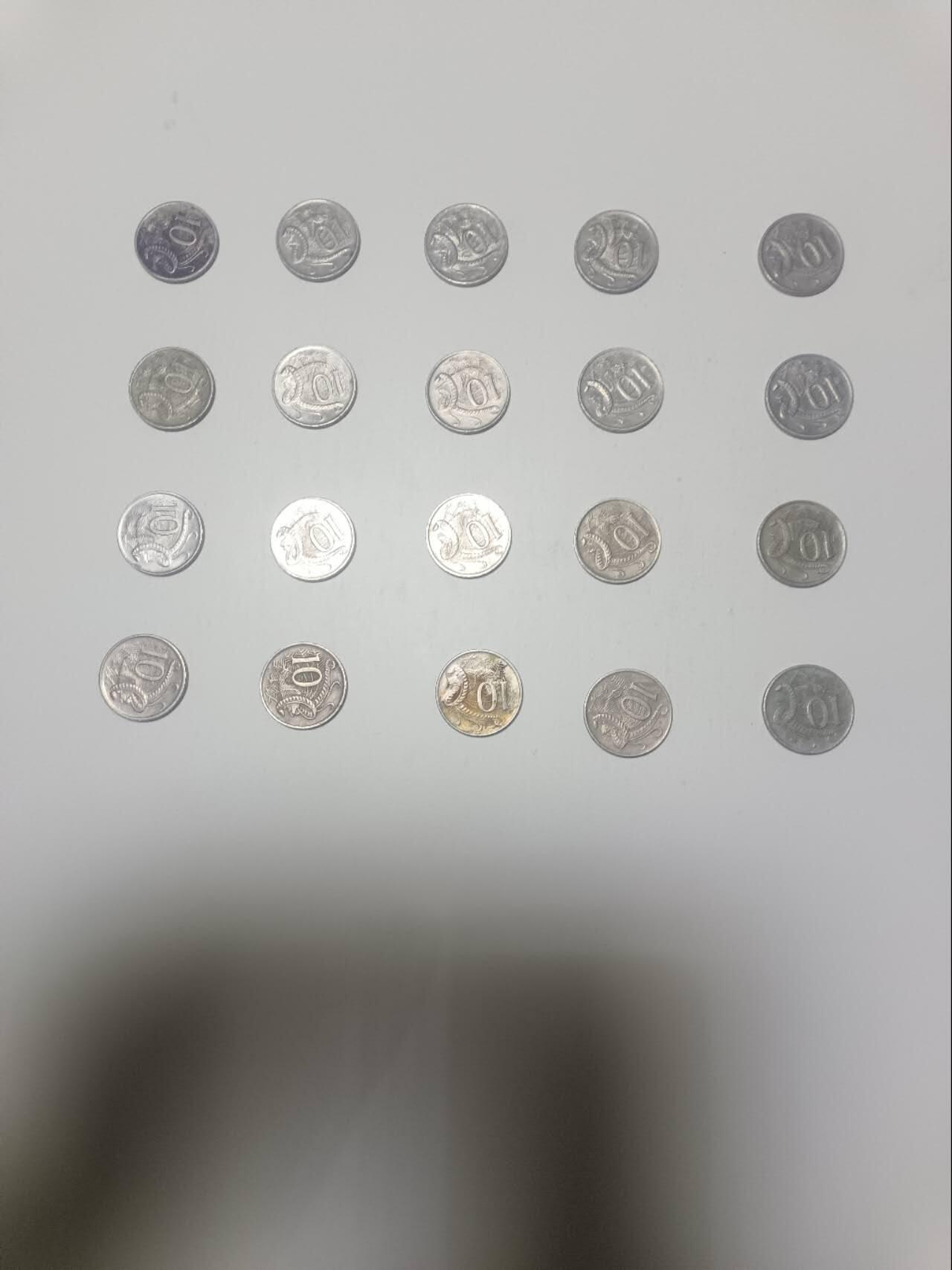 【20260319】非全新纸币和硬币第347场 澳大利亚20枚硬币10分