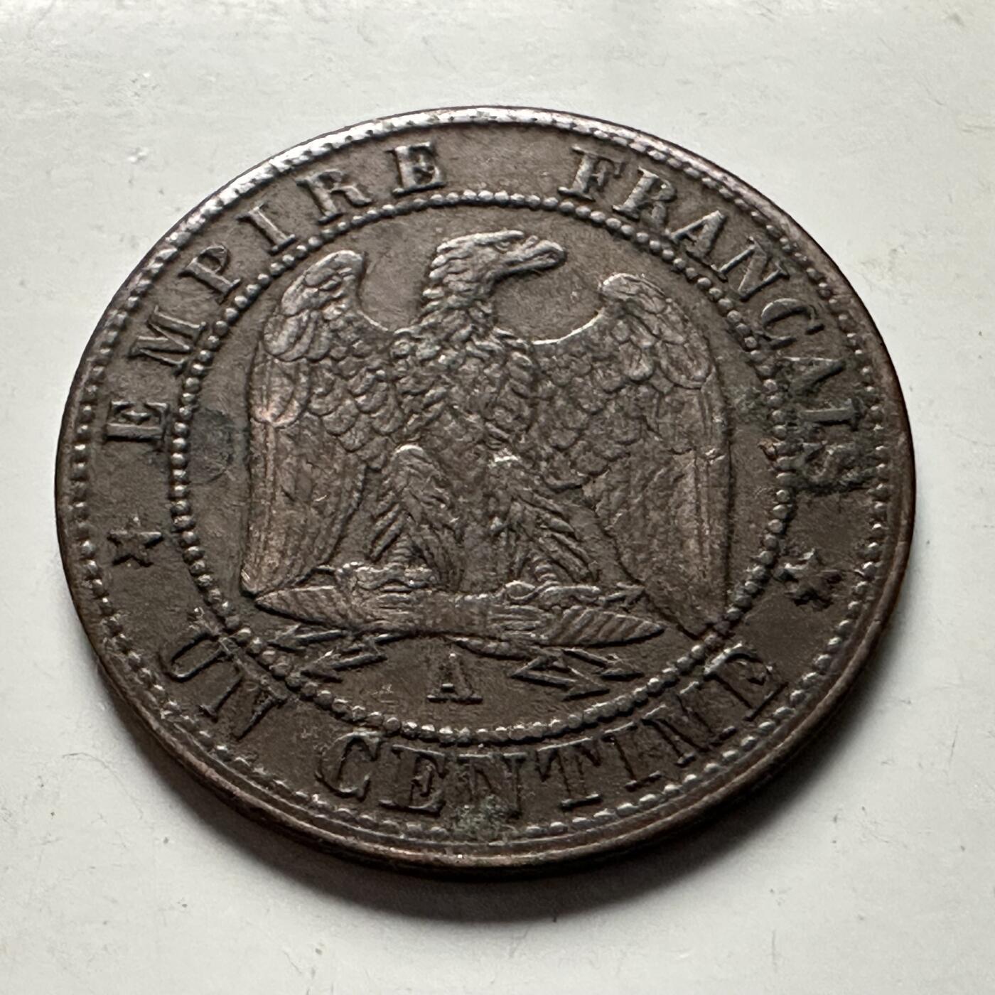 🌹外币初藏🌹🐯2026年第30场   每周二四六晚8️⃣点 接代拍 法国1862年拿破仑三世 1生丁 铜币 a