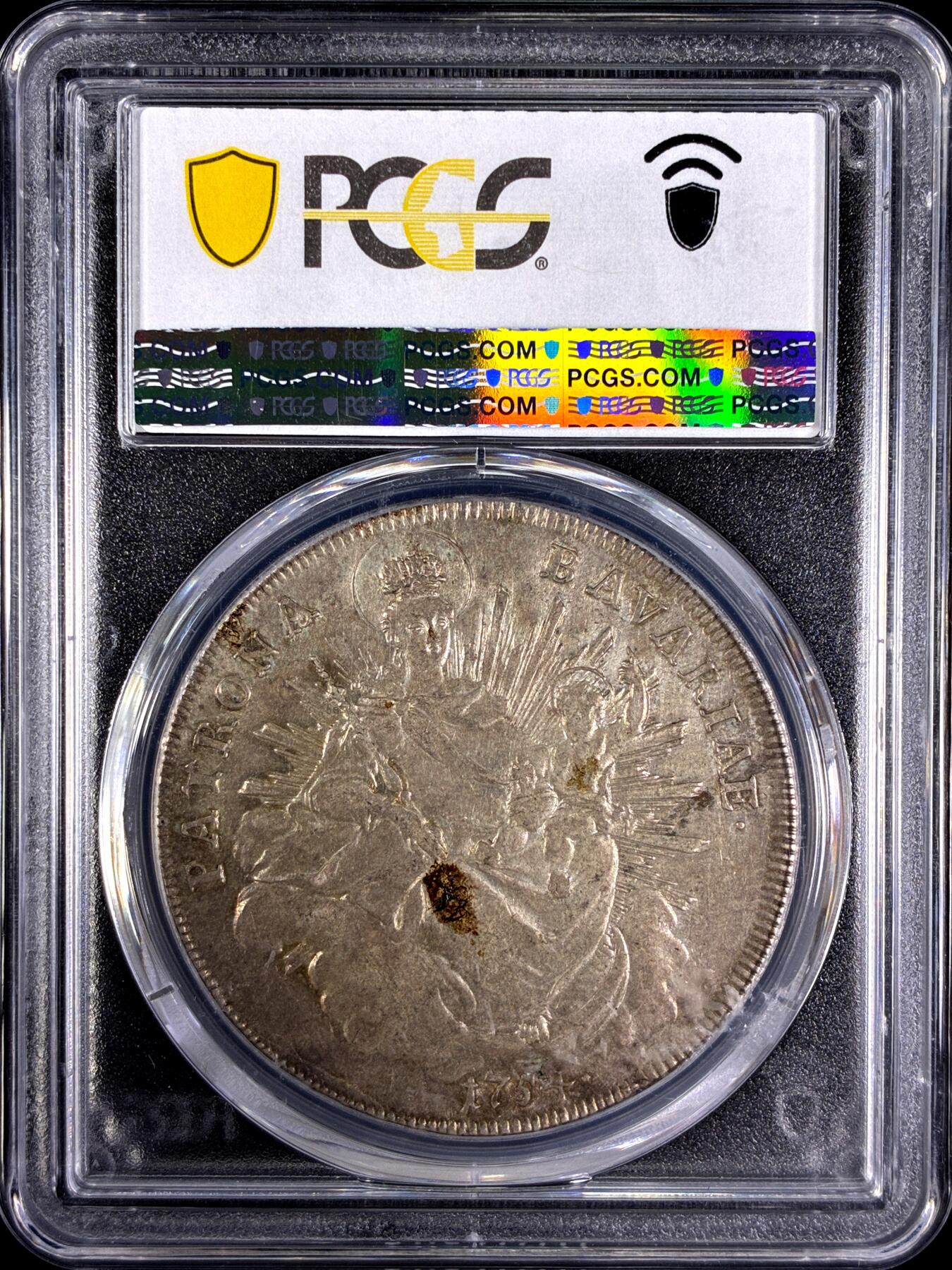 【雨安】【直播拍卖】【第0129期-评级币章】2026-03-21 周六 19:30 (金价1115, 银价20.09) [评级德国] Germany 德国 德意志 巴伐利亚 1泰勒 1754年 圣母抱婴  PCGS-AU53