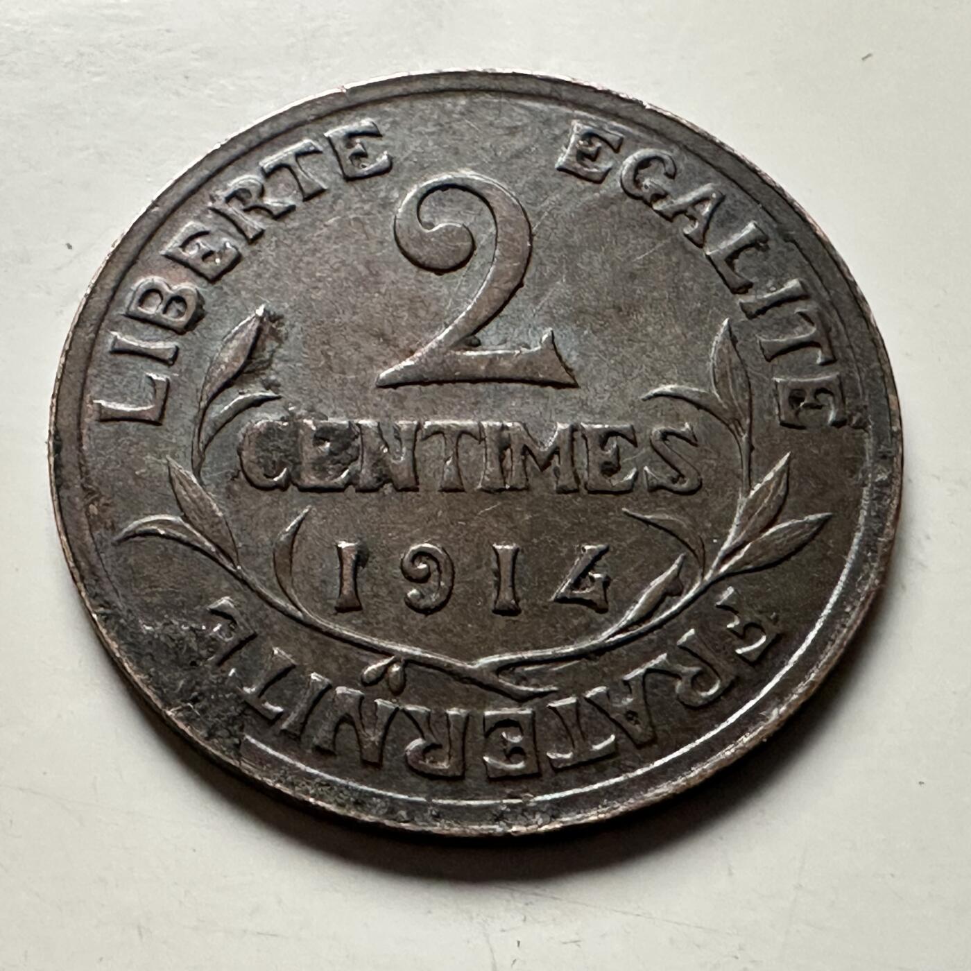 🌹外币初藏🌹🐯2026年第30场   每周二四六晚8️⃣点 接代拍 法国1912年 2生丁 铜币 玛丽安娜头像