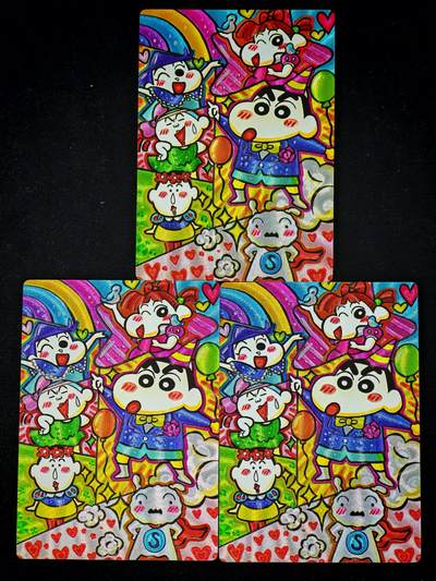 琦卡当当铺～第36期★★新年快乐~各种类型亲签A4都有~支持寄存★★~【9点40结束】扫码加群抽[包邮券]~ - 奇典 蜡笔小新 粗闪 3宫 3张