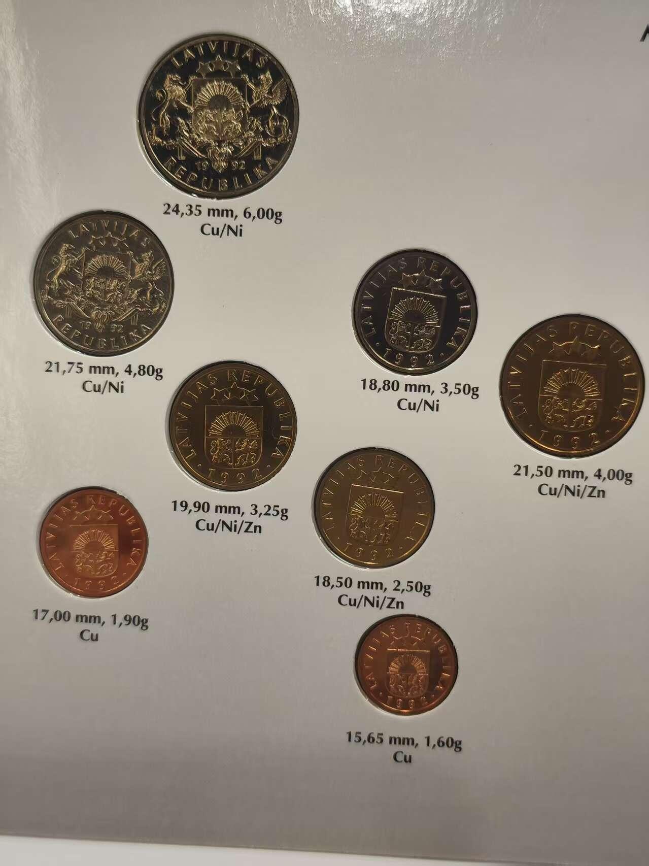 G&W世界散币，银币处理专场（第46场） 拉脱维亚1992年8枚套