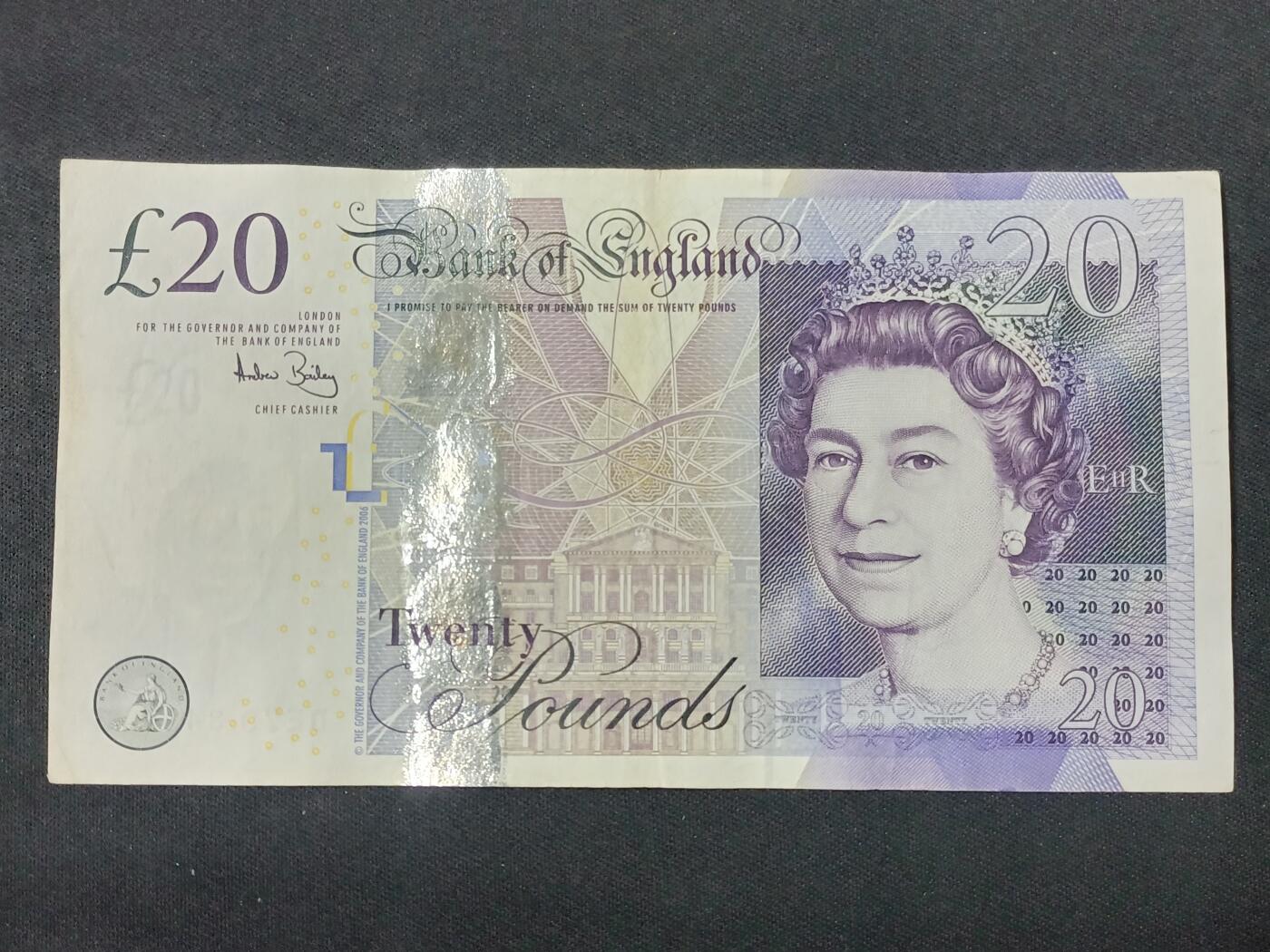 【游宝拍卖】丙午马年第14期 英国-20镑【2006版 一签 流通好品VF】