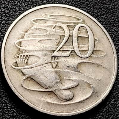 泉币菌-第212场-拍品多 请提前出价（工作最近较忙 发货不及时，望理解） - 1967年英属澳大利亚20分 伊丽莎白女王  鸭嘴兽  28.5mm