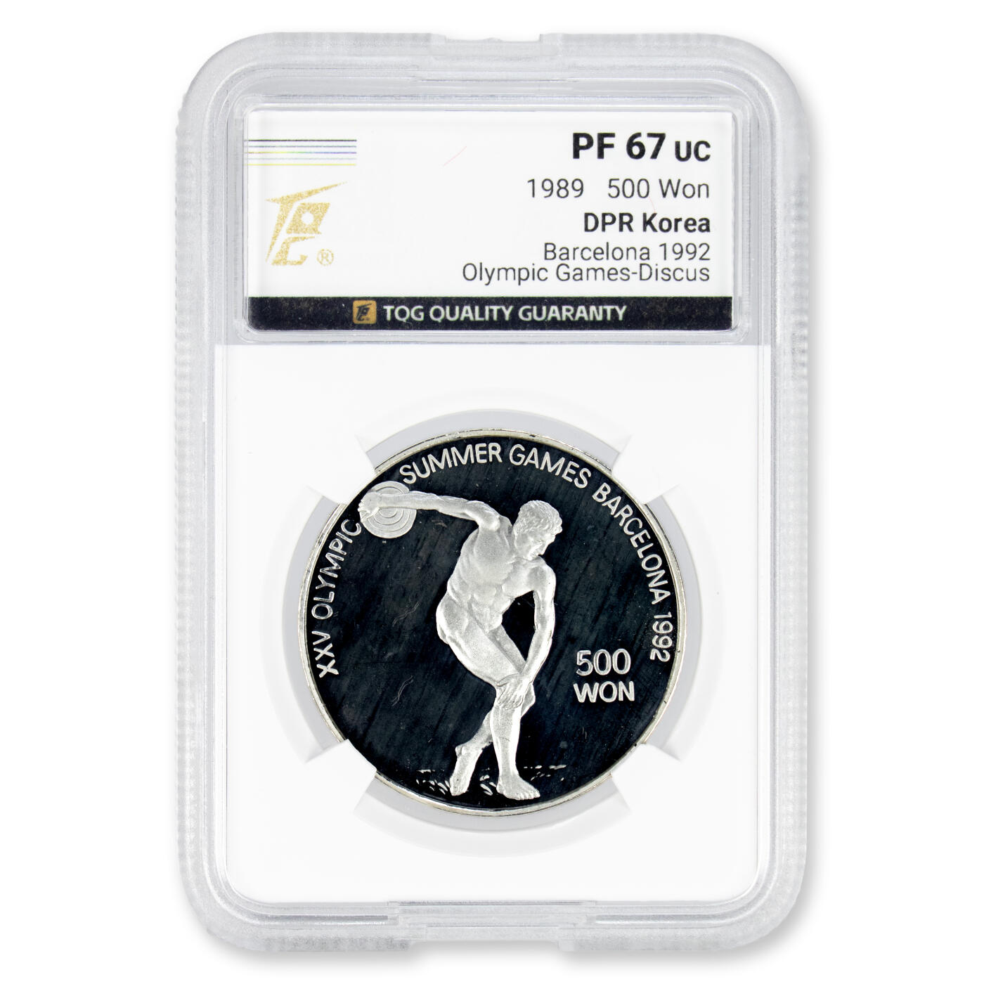 1989年朝鲜-92’第25届奥林匹克夏季运动会27g纪念银币999纯银TQG 67原状态评级