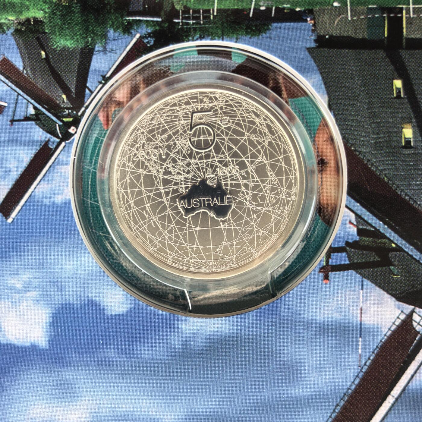 道一币馆币章第一百七十场 原包装 荷兰2006年澳大利亚被发现400周年5欧元精制银币