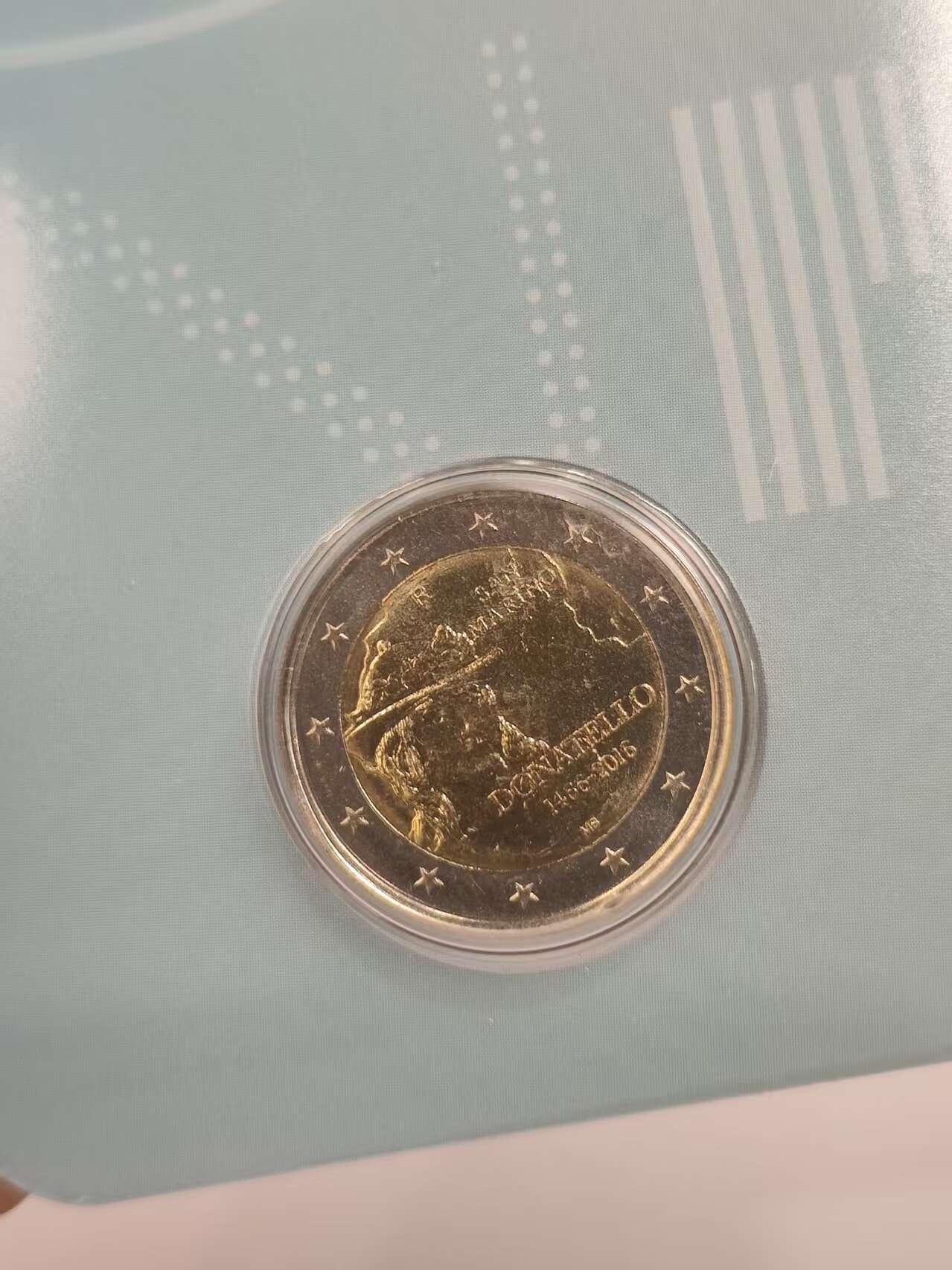 G&W世界散币，银币处理专场（第46场） 圣马力诺2016年2欧元 意大利文艺复兴雕塑家 多纳泰罗逝世550周年