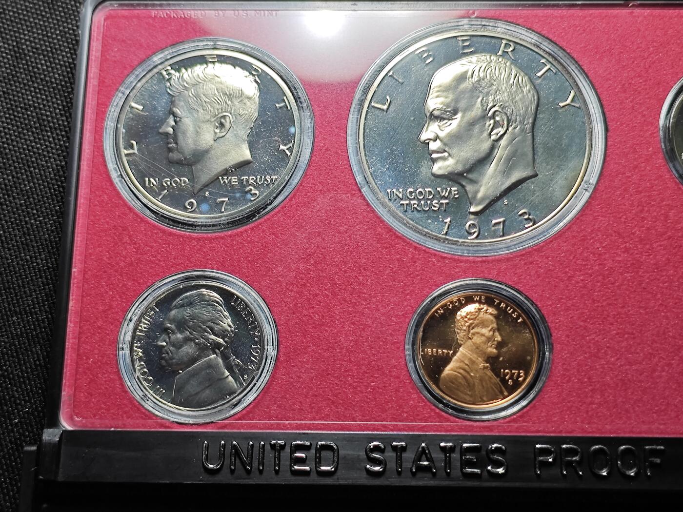 KK钱币收藏小铺   套币专场 2月预留时间 周末发货  1973美国大小面值清年精制套币 含艾克大一元精制