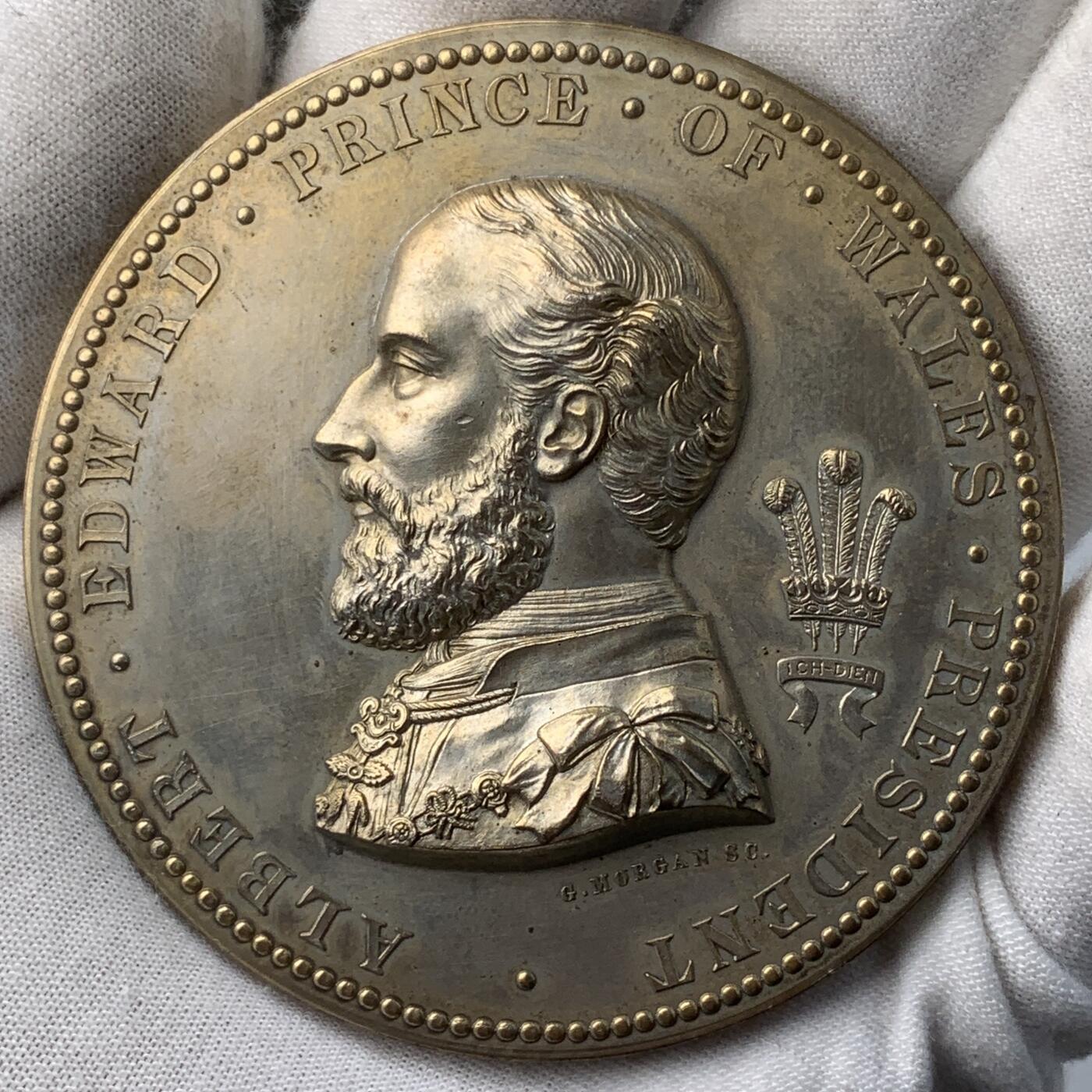 掌中浮雕-藏着的欧洲第055场 1873年伦敦年度国际艺术与发明展览会铜章，70mm，J. E. Boehm and G. T. Morgan雕刻，原盒