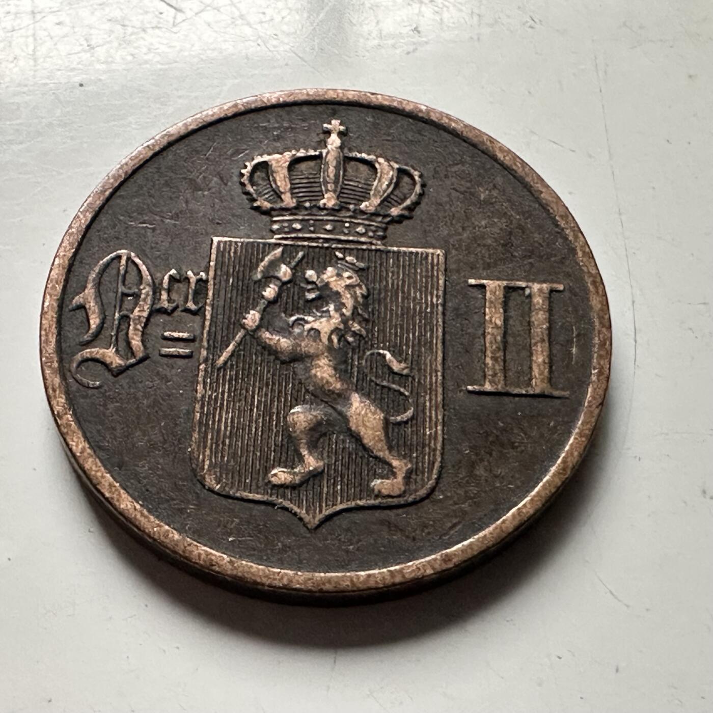 🌹外币初藏🌹🐯2026年第30场   每周二四六晚8️⃣点 接代拍 丹麦1899年 克里斯蒂安九世 1欧尔 铜币 a