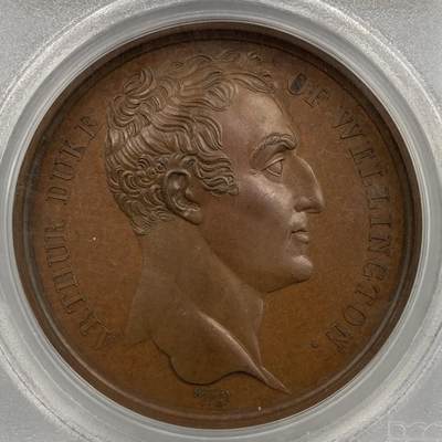 掌中浮雕-藏着的欧洲第055场 - PCGS SP64 : 1813年英军攻克潘普洛纳纪念铜章，41mm