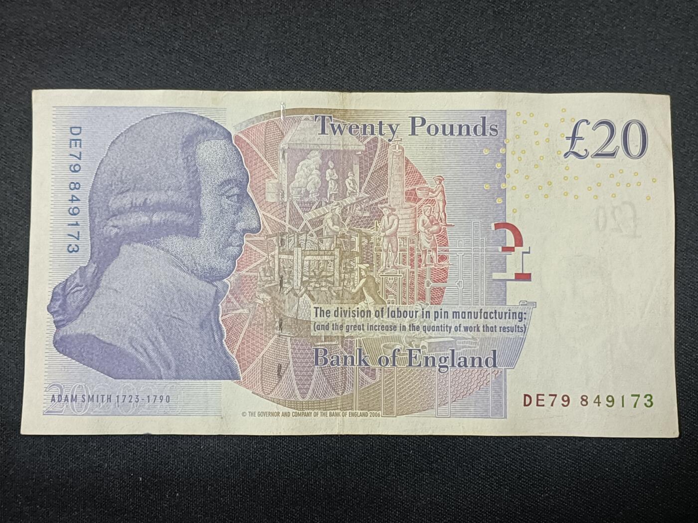 【游宝拍卖】丙午马年第14期 英国-20镑【2006版 一签 流通好品VF】