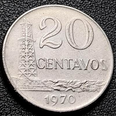 泉币菌-第212场-拍品多 请提前出价（工作最近较忙 发货不及时，望理解） - 海岸灯塔 自由女神 巴西1970年 20分铜镍币 25.0毫米 6.6克