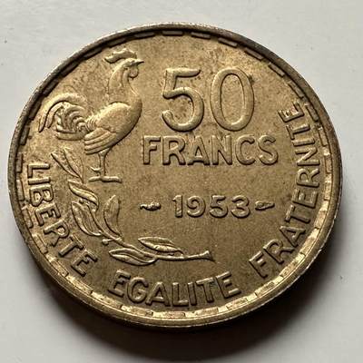 🌹外币初藏🌹🐯2026年第30场   每周二四六晚8️⃣点 接代拍 - 法国1953年50法郎