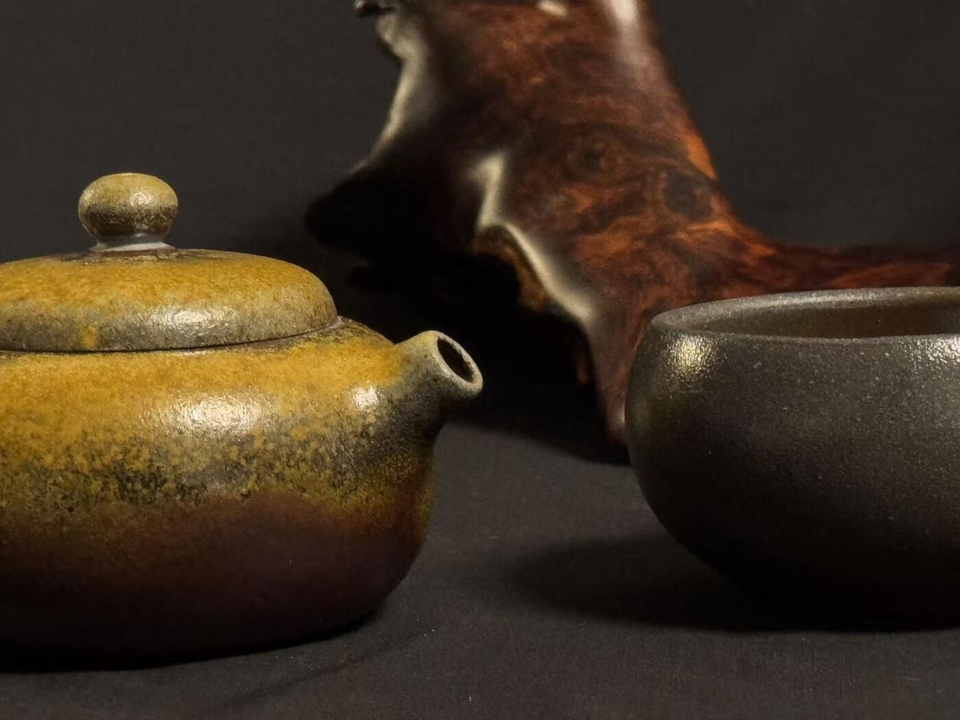 零元拍：原矿紫砂壶柴烧苹果+柴烧主人杯（150CC左右）