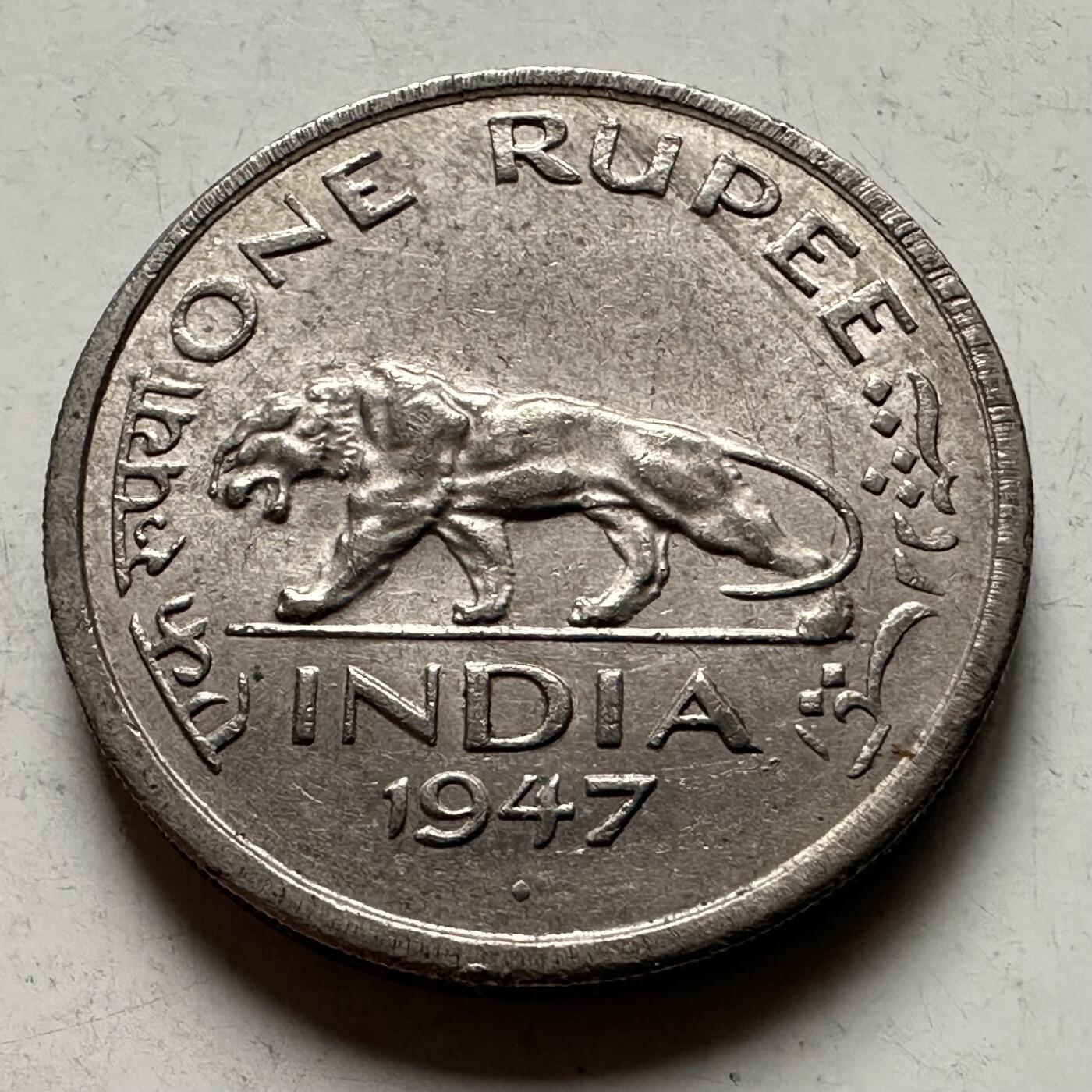 🌹外币初藏🌹🐯2026年第30场   每周二四六晚8️⃣点 接代拍 英属印度1947年 乔治六世 印度虎 1卢比 