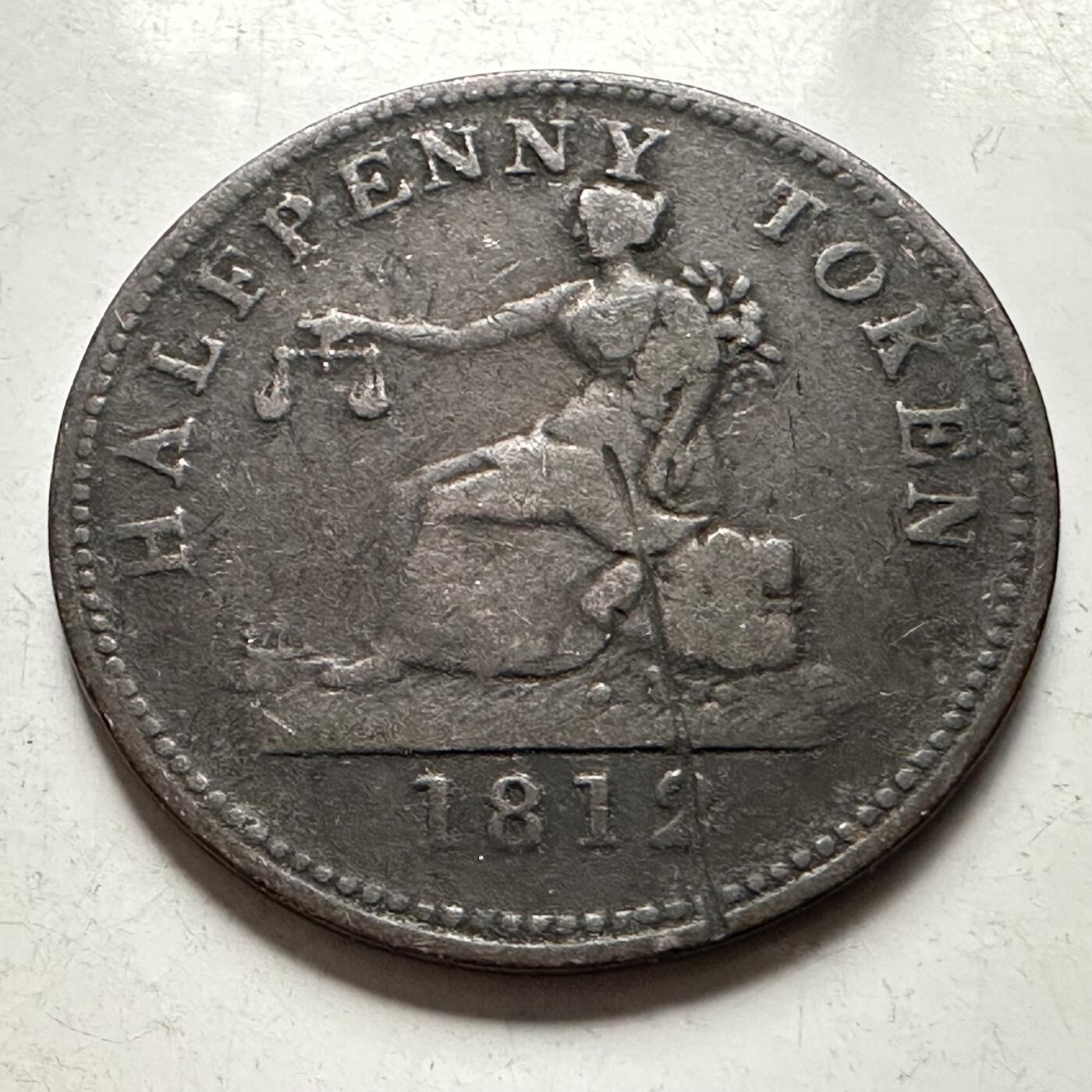 🌹外币初藏🌹🐯2026年第30场   每周二四六晚8️⃣点 接代拍 英国1812年乔治三世半便士Token