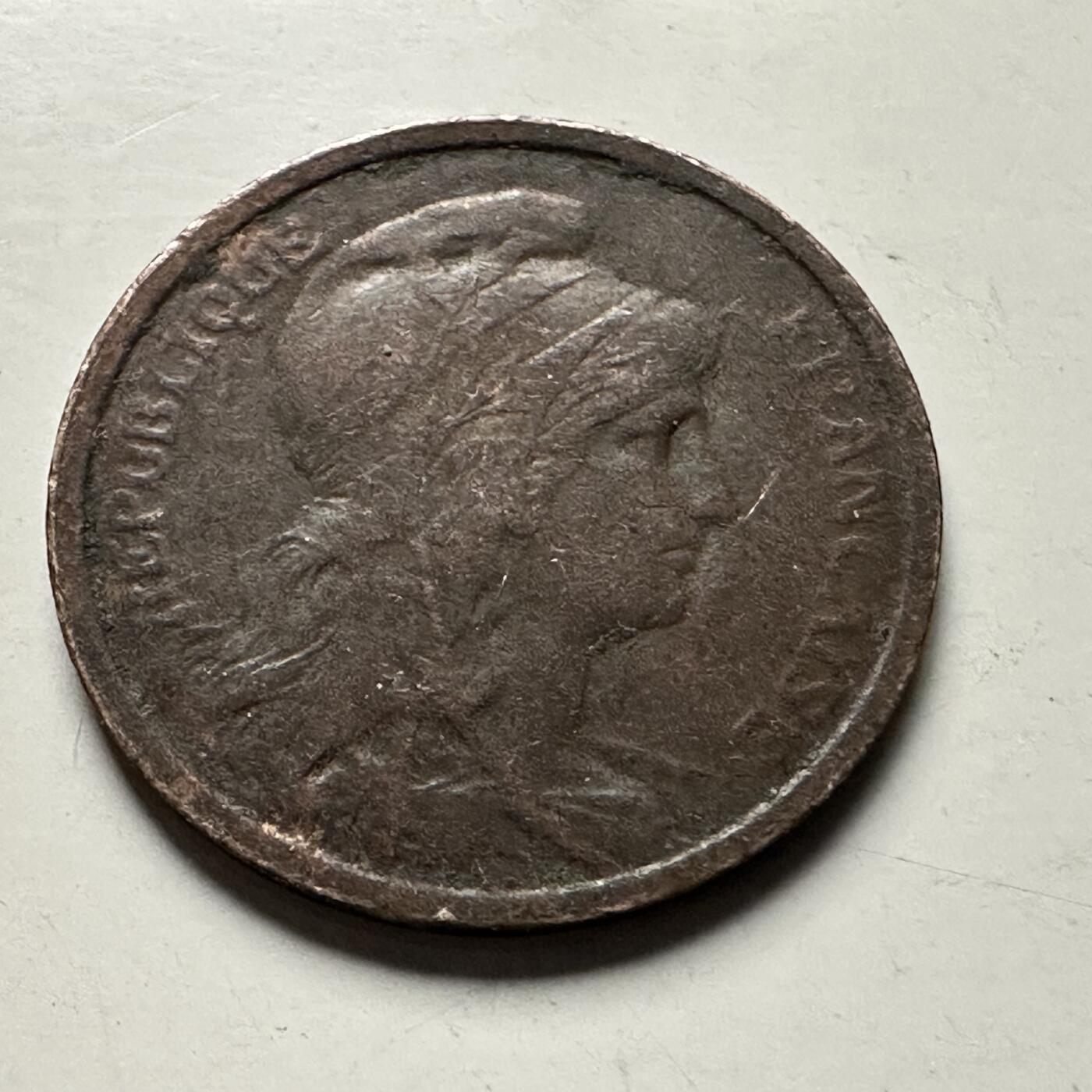 🌹外币初藏🌹🐯2026年第30场   每周二四六晚8️⃣点 接代拍 法国1912年 1生丁 铜币 玛丽安娜头像 