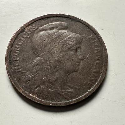 🌹外币初藏🌹🐯2026年第30场   每周二四六晚8️⃣点 接代拍 - 法国1912年 1生丁 铜币 玛丽安娜头像 