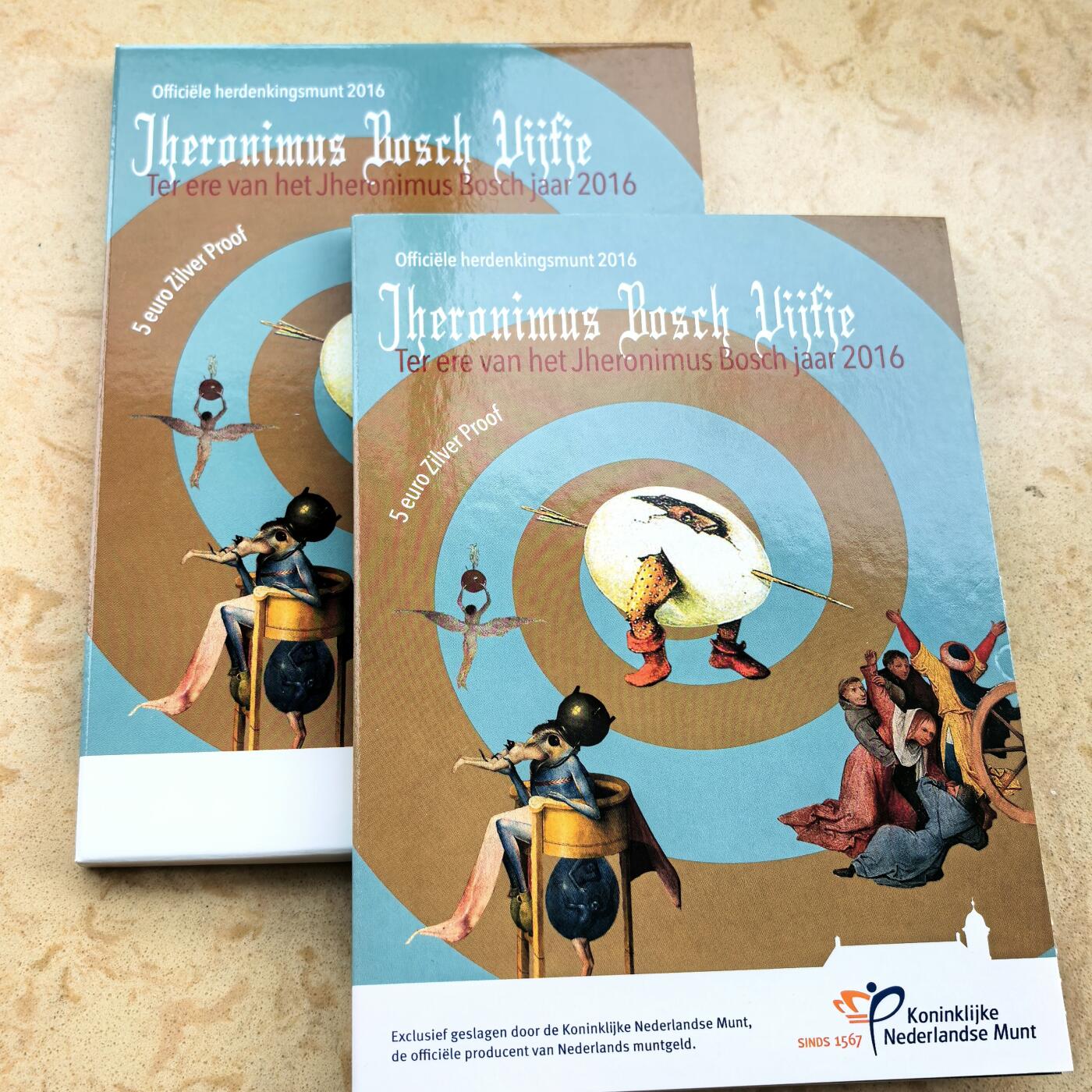 道一币馆币章第一百七十场 原包装 荷兰2016年画家耶罗尼米斯·波希逝世500周年5欧元精制银币