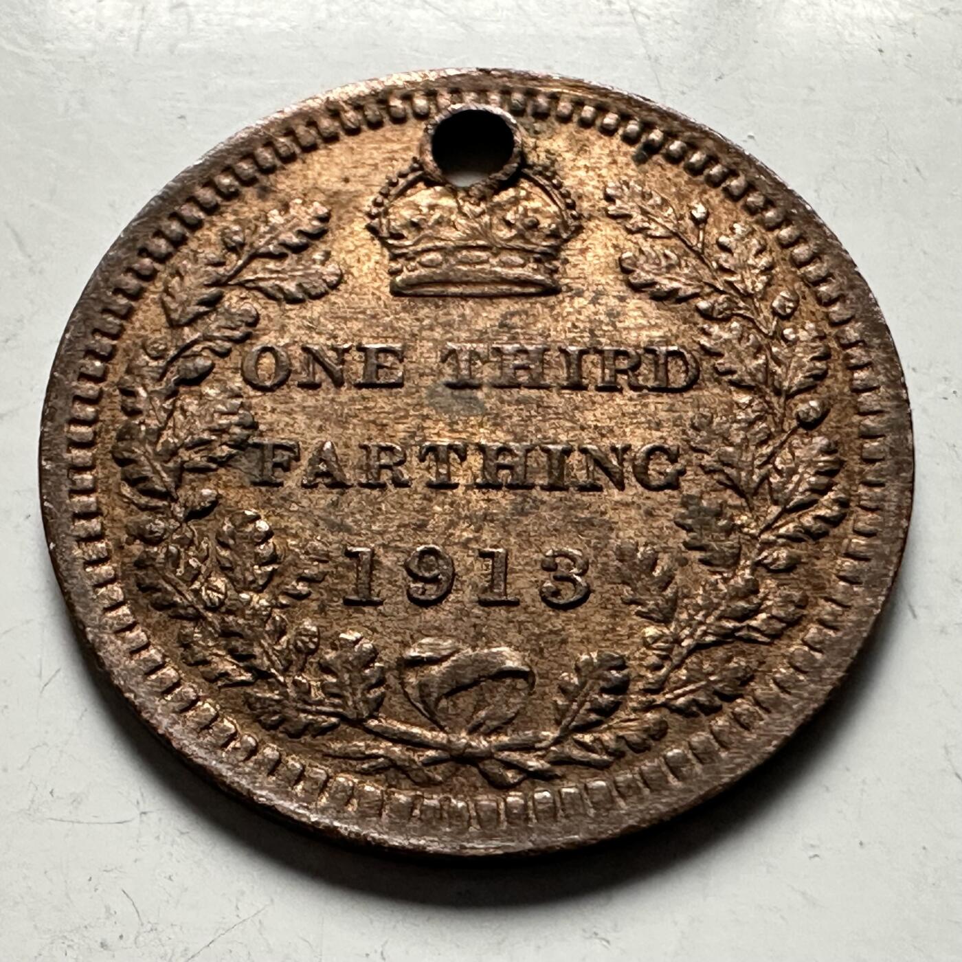 🌹外币初藏🌹🐯2026年第30场   每周二四六晚8️⃣点 接代拍 英国1913年乔治五世1/3法新（打孔）