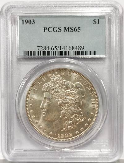 博洋堂世界钱币拍卖第165期（全场包邮） - PCGS MS65 美国1903 摩根 稀有年份版别 打制深俊 底板完美