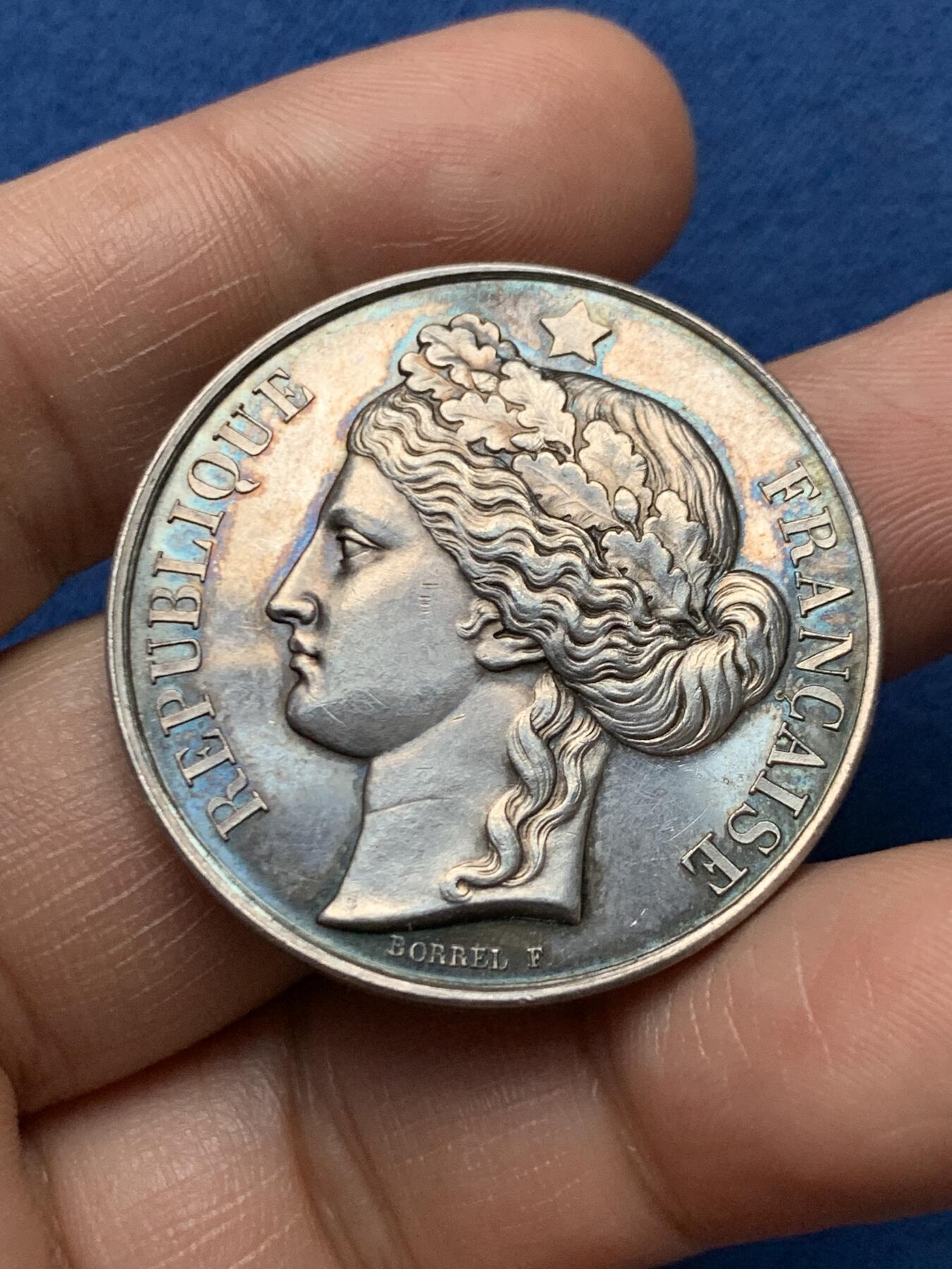 《竞宝斋》第472场 周日，周一，周二 3场连拍 （全场包邮）欢迎送拍 法国公共卫生和环境卫生委员会银质代币，22.94g，36.6mm，丰饶角边铭