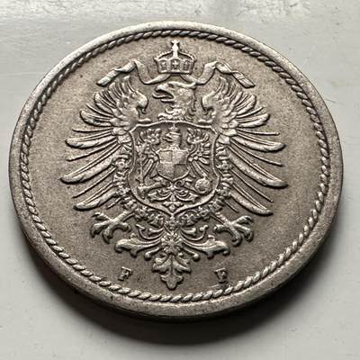 🌹外币初藏🌹🐯2026年第30场   每周二四六晚8️⃣点 接代拍 - 德国1875年 5芬尼  短翅帝国鹰 b