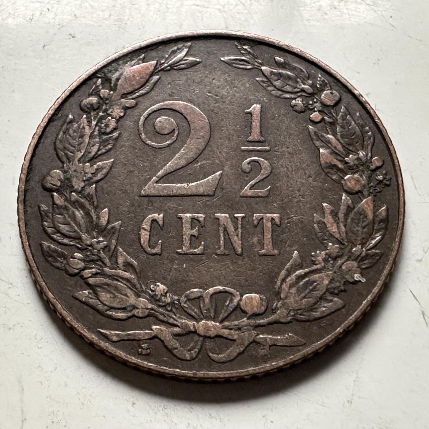 🌹外币初藏🌹🐯2026年第30场   每周二四六晚8️⃣点 接代拍 荷兰1905年威廉明娜 2½分 铜币 持剑狮版