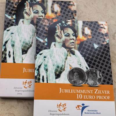 道一币馆币章第一百七十场 - 原包装 荷兰2005年贝娅特丽克丝女王登基25周年10欧元精制银币 