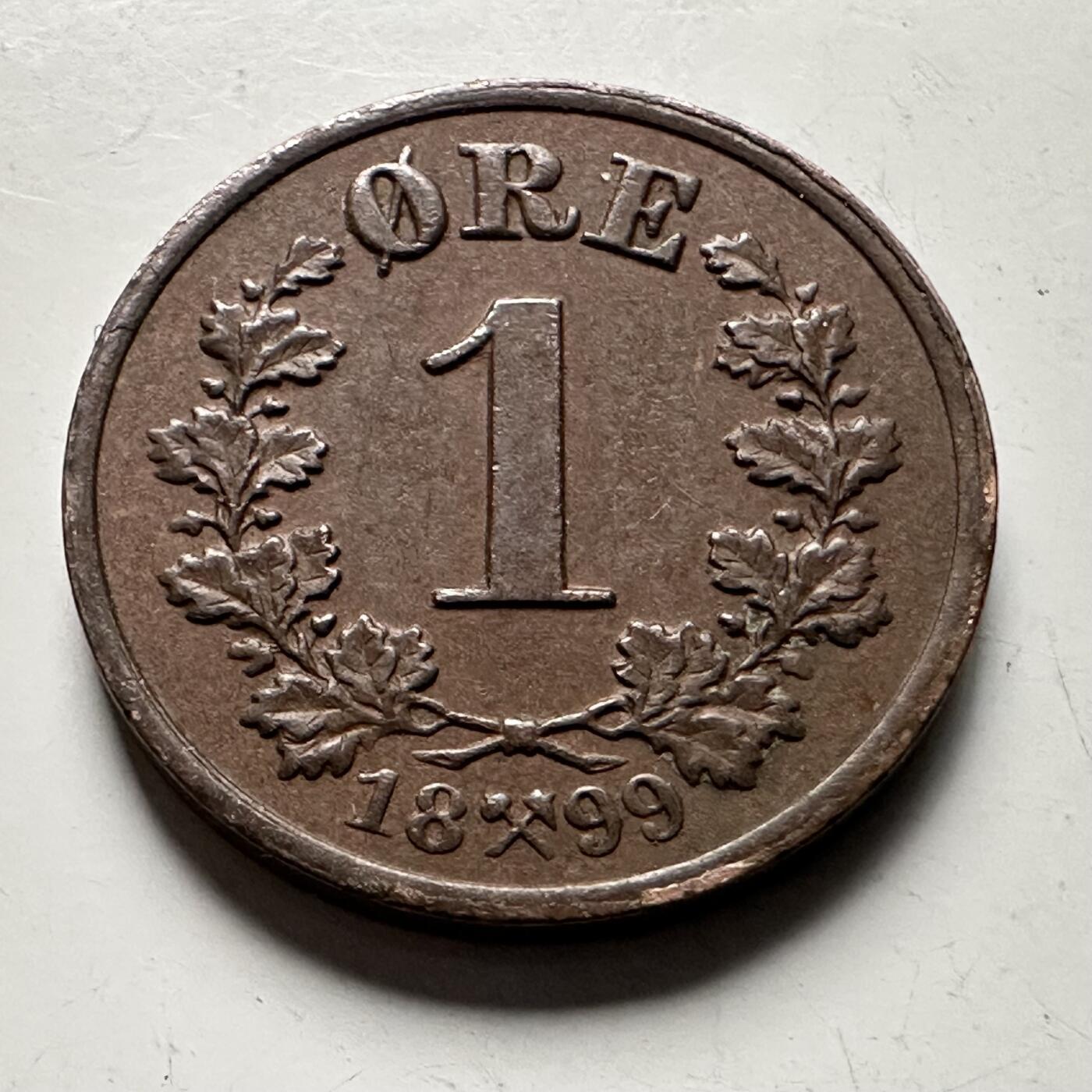 🌹外币初藏🌹🐯2026年第30场   每周二四六晚8️⃣点 接代拍 丹麦1899年 克里斯蒂安九世 1欧尔 铜币 b