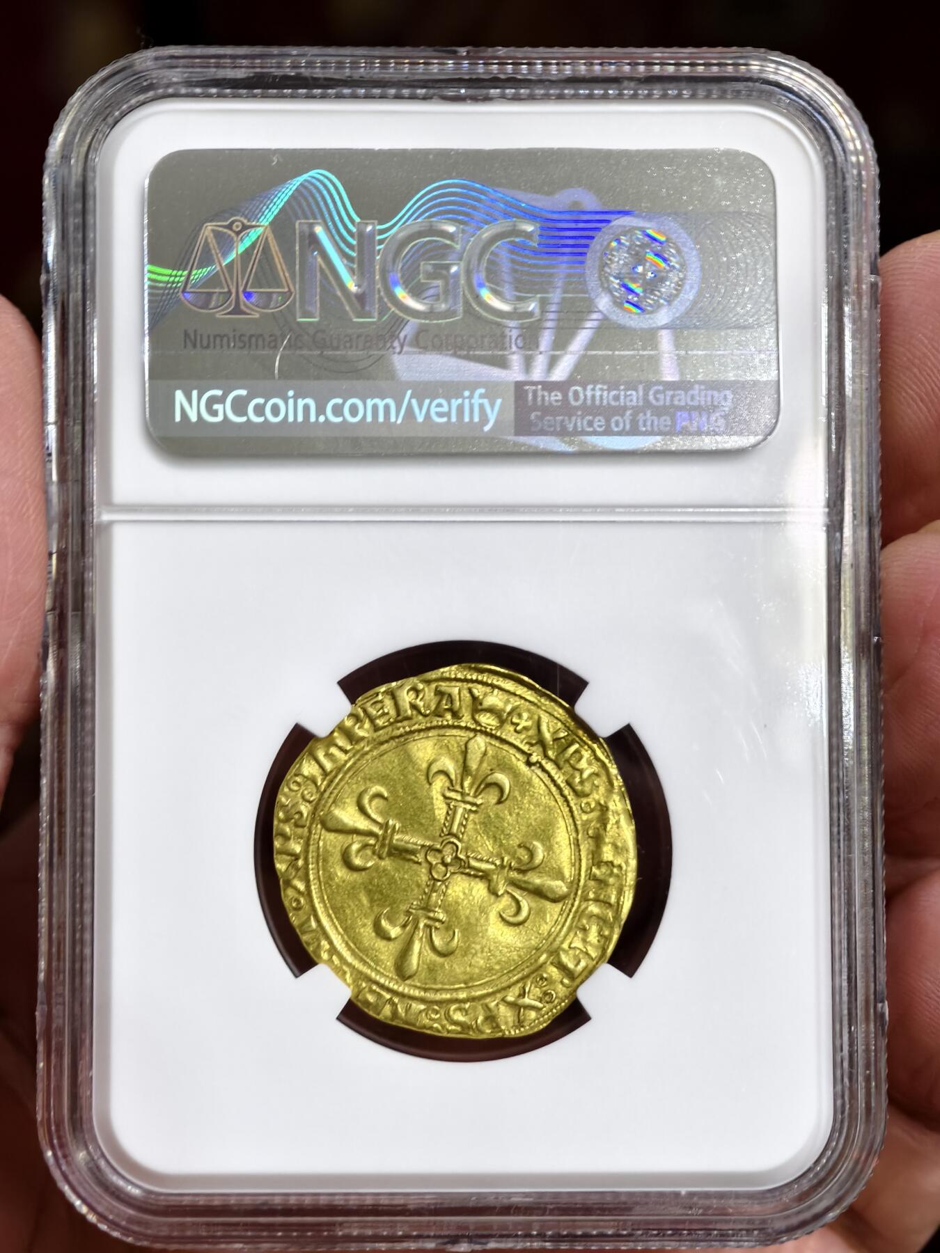 NGC-AUD法国文艺复兴时期弗朗索瓦一世金海豚金币