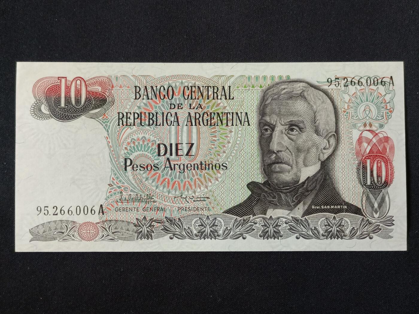 【游宝拍卖】丙午马年第13期 阿根廷-10比索【圣马丁版 全新UNC】